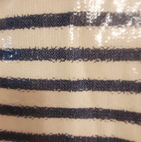 Zadig & Voltaire Tchao Sequin Striped Nautical Short Sleeve Top - Picture 12 of 12